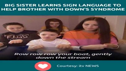 Big Sister Learns Sign Language to Help Brother With Down’s Syndrome