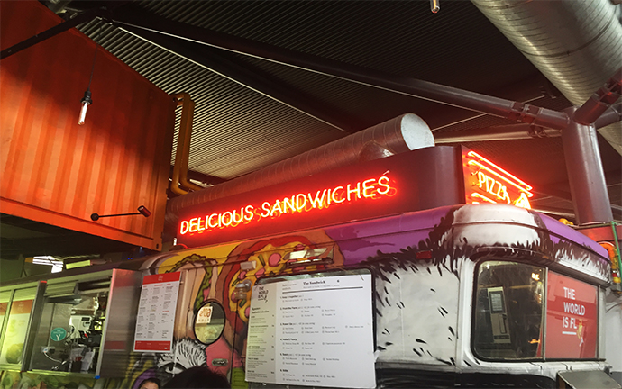 delicious sandwiches and pizzas