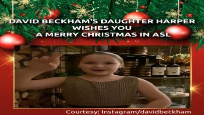 Harper Beckham Wishes Everyone A Merry Christmas in American Sign Language (ASL)