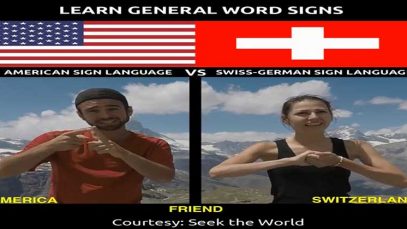 Learn General Word Signs in American Sign Language Vs Swiss-German Sign Language