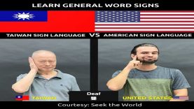 Learn General Word Signs in Taiwan Sign Language Vs American Sign Language