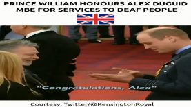 Prince William Uses Sign Language to Honour Alex Duguid MBE