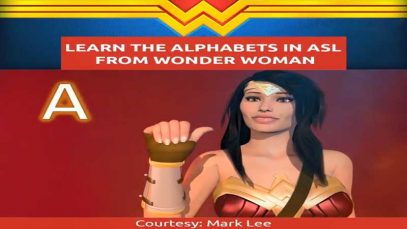 Wonder Woman’s Alphabets in American Sign Language (ASL)